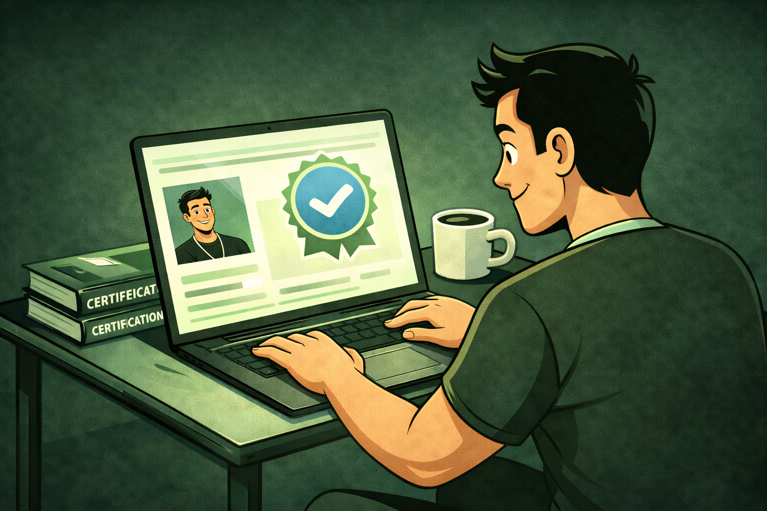 Client verifying personal trainer credentials online before hiring
