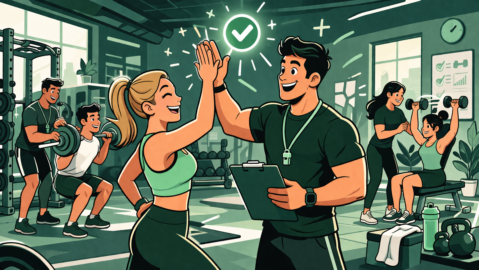 Personal trainer managing their verified profile on a fitness directory from a laptop